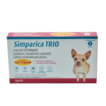 Desparasitante Simparica Trio Interno y Externo