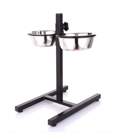Comedero Elevado Ajustable en Acero Inoxidable