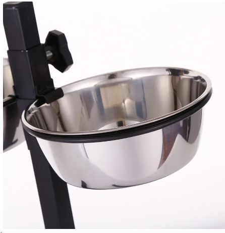 Comedero Elevado Ajustable en Acero Inoxidable
