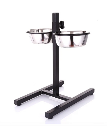 Comedero Elevado Ajustable en Acero Inoxidable