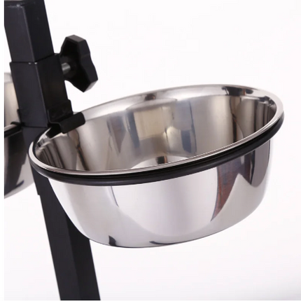 Comedero Elevado Ajustable en Acero Inoxidable