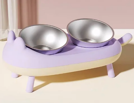 Comedero Miau Altura Ajustable Tazon Ceramica