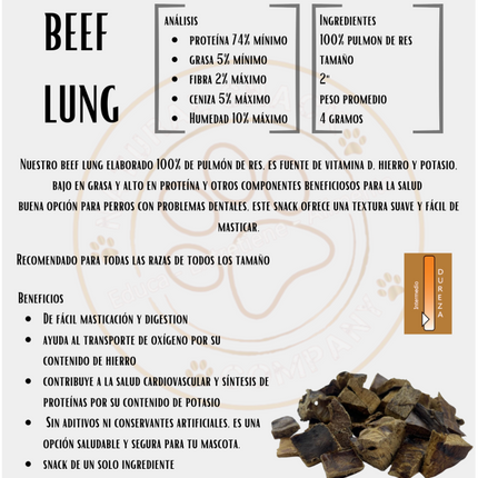 Pulmón de Res Deshidratado Beef Lung Mini Bombonera
