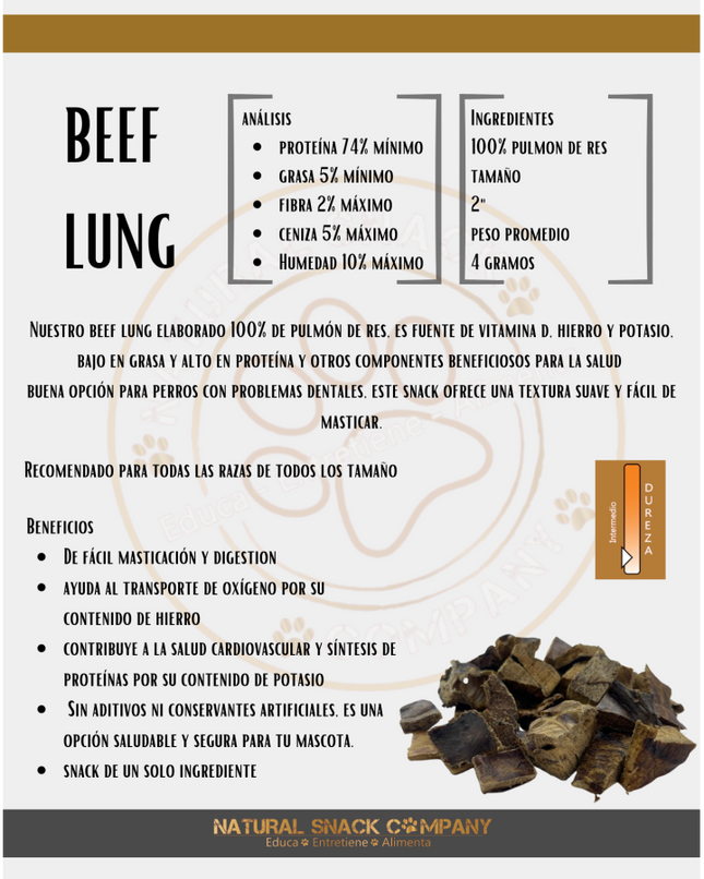 Pulmón de Res Deshidratado Beef Lung Mini Bombonera