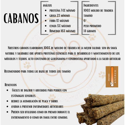 Cabanos de Traquea de Res Deshidratado