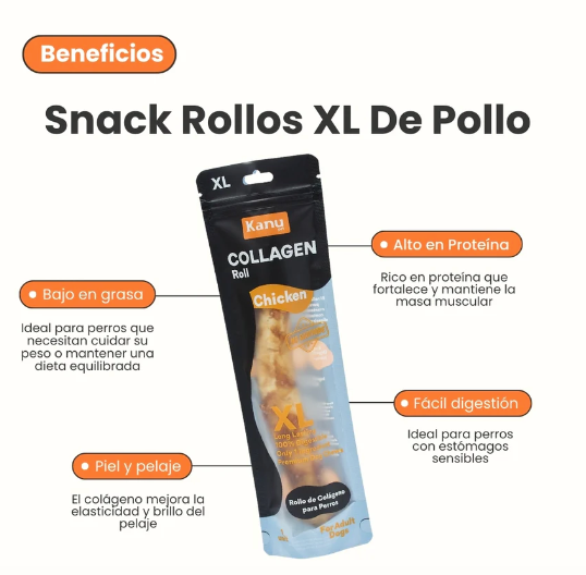 Rollo de Colageno XL de Pollo