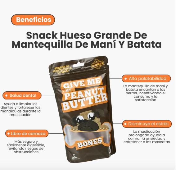 Hueso Grande Mantequilla de Mani y Batata