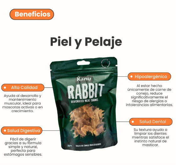 Rabbit Trozos de Conejo Deshidratado