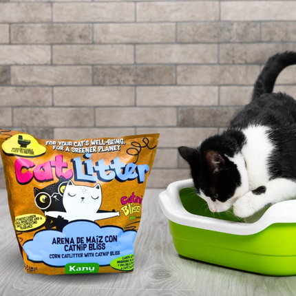 Arena 100% Maiz con Catnip Bliss, Hierba Gatuna