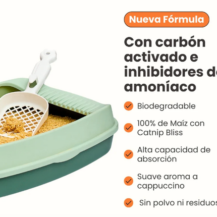 Arena 100% Maiz con Catnip Bliss, Hierba Gatuna