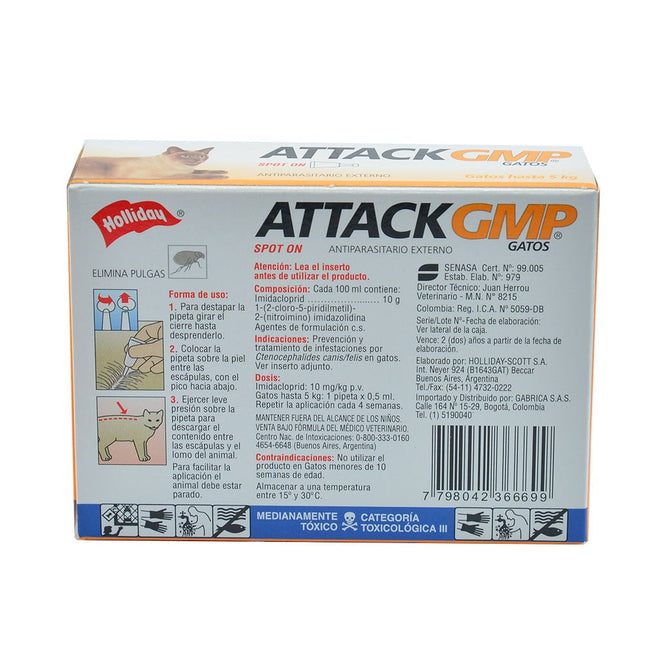 Desparasitante Attack Gatos Externo