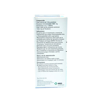 Desparasitante Bravecto 3 M Externo