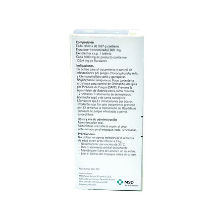 Desparasitante Bravecto 3 M Externo